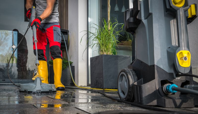 Powerwashing Equipment in Use
